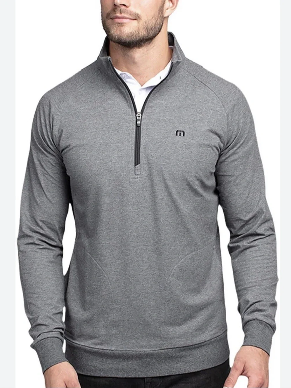 Travis Mathew Zachary Half Zip Pullover Gray Size M